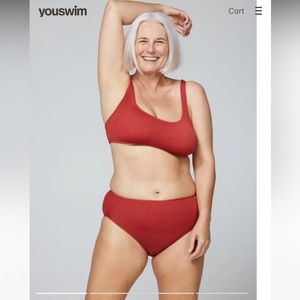 You Swim Aplomb in High Waist (Rust Orange)